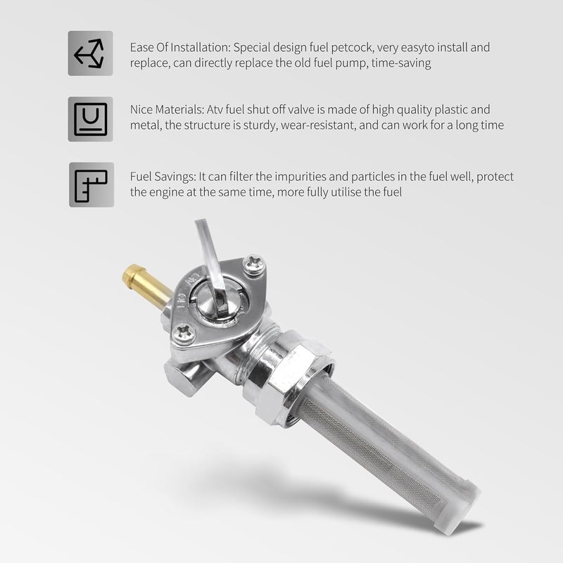 OXCANO Gas Tank Fuel Petcock Valve Compatible With Dyna Electra Glide Fatboy Heritage Softail Springer Heritage Springer Low Rider Road King Sportster 1200 883 Tour Glide 22MM Shut Off Petcock Valve - Image 2